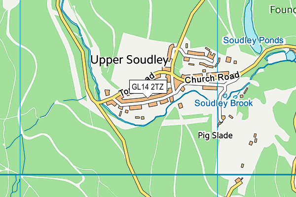 Soudley Recreation Ground map (GL14 2TZ) - OS VectorMap District (Ordnance Survey)