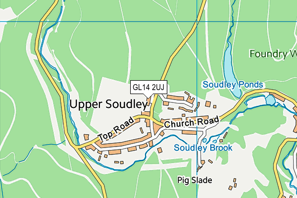 GL14 2UJ map - OS VectorMap District (Ordnance Survey)