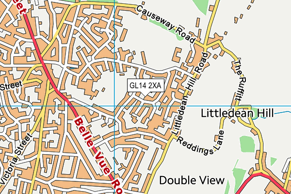 GL14 2XA map - OS VectorMap District (Ordnance Survey)