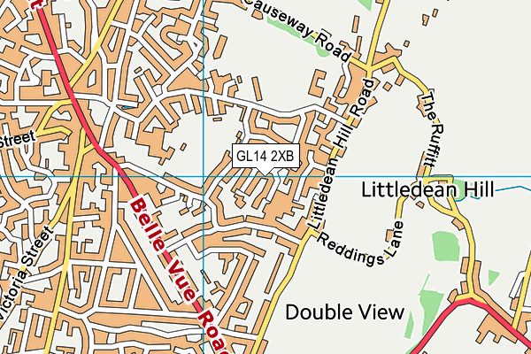 GL14 2XB map - OS VectorMap District (Ordnance Survey)