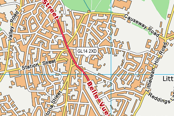 GL14 2XD map - OS VectorMap District (Ordnance Survey)