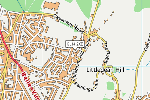 GL14 2XE map - OS VectorMap District (Ordnance Survey)