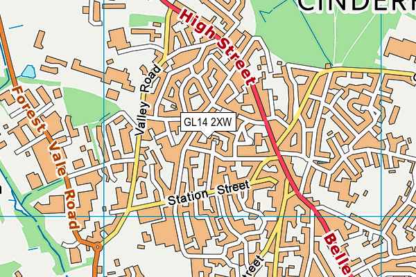 GL14 2XW map - OS VectorMap District (Ordnance Survey)