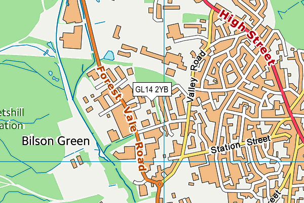 GL14 2YB map - OS VectorMap District (Ordnance Survey)