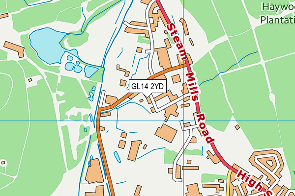 Spartans Gym (Closed) map (GL14 2YD) - OS VectorMap District (Ordnance Survey)