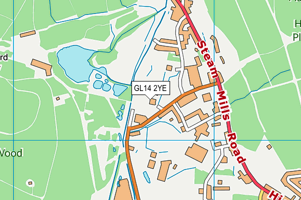 GL14 2YE map - OS VectorMap District (Ordnance Survey)