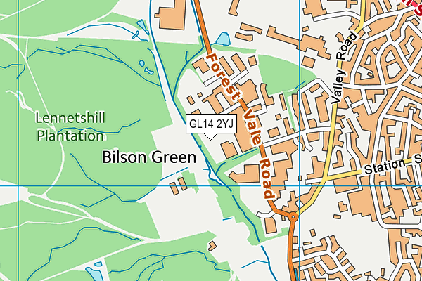 GL14 2YJ map - OS VectorMap District (Ordnance Survey)