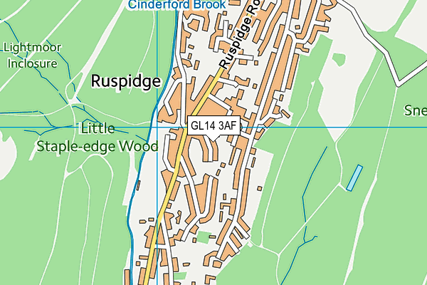 GL14 3AF map - OS VectorMap District (Ordnance Survey)