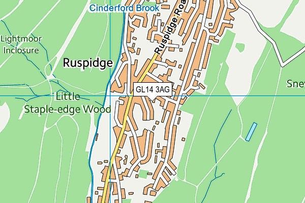 GL14 3AG map - OS VectorMap District (Ordnance Survey)