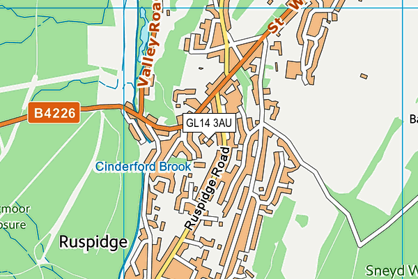 GL14 3AU map - OS VectorMap District (Ordnance Survey)