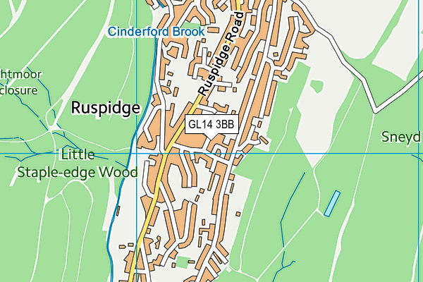 GL14 3BB map - OS VectorMap District (Ordnance Survey)