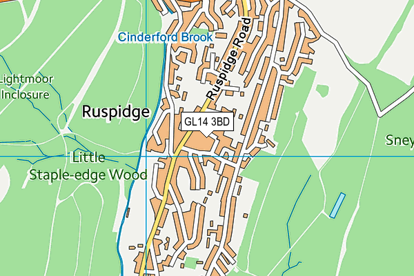 GL14 3BD map - OS VectorMap District (Ordnance Survey)