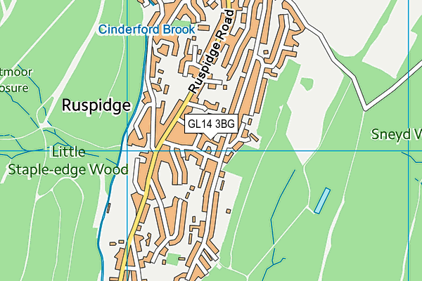 GL14 3BG map - OS VectorMap District (Ordnance Survey)