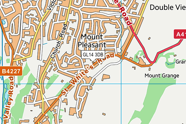 GL14 3DB map - OS VectorMap District (Ordnance Survey)