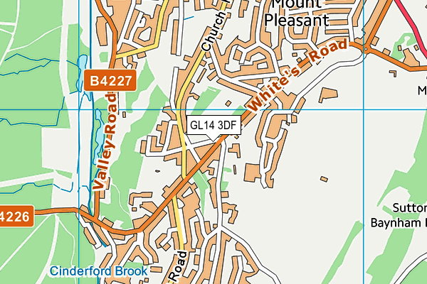 GL14 3DF map - OS VectorMap District (Ordnance Survey)