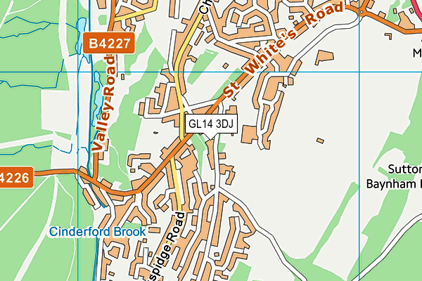 GL14 3DJ map - OS VectorMap District (Ordnance Survey)