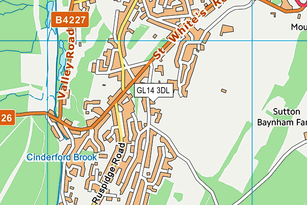 GL14 3DL map - OS VectorMap District (Ordnance Survey)