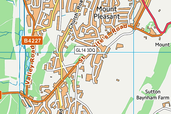 GL14 3DQ map - OS VectorMap District (Ordnance Survey)