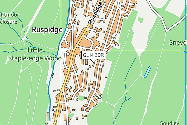 GL14 3DR map - OS VectorMap District (Ordnance Survey)