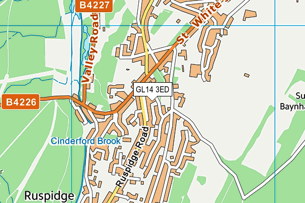 GL14 3ED map - OS VectorMap District (Ordnance Survey)