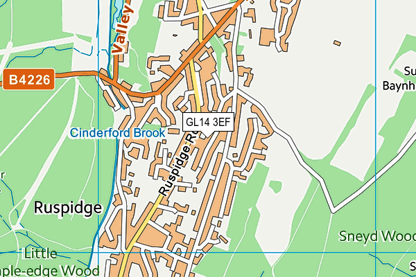 GL14 3EF map - OS VectorMap District (Ordnance Survey)