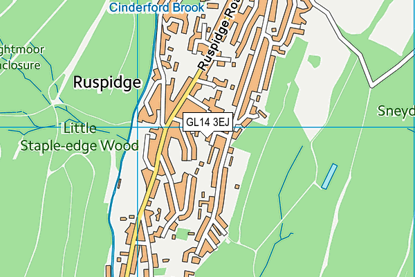 GL14 3EJ map - OS VectorMap District (Ordnance Survey)