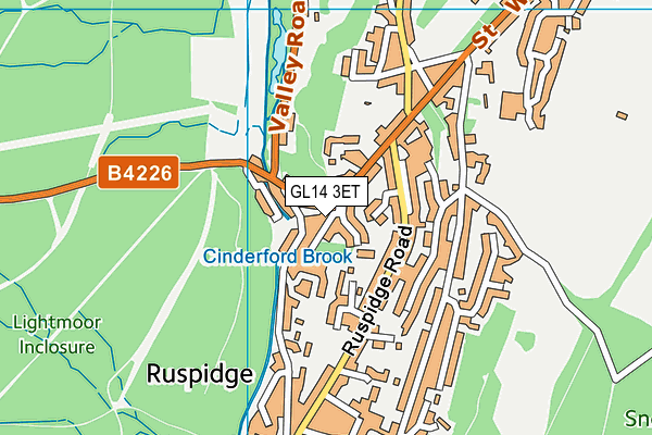 GL14 3ET map - OS VectorMap District (Ordnance Survey)