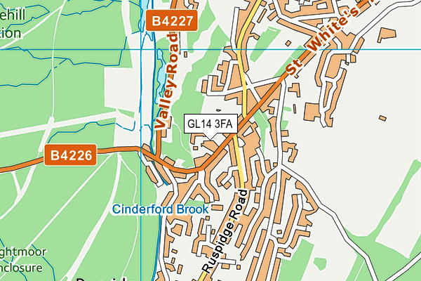 GL14 3FA map - OS VectorMap District (Ordnance Survey)