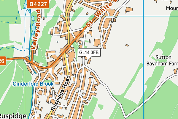 GL14 3FB map - OS VectorMap District (Ordnance Survey)