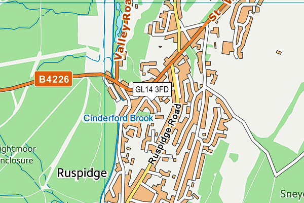 GL14 3FD map - OS VectorMap District (Ordnance Survey)