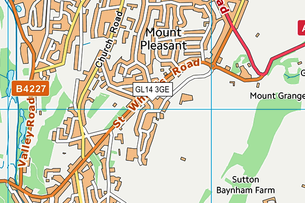 GL14 3GE map - OS VectorMap District (Ordnance Survey)