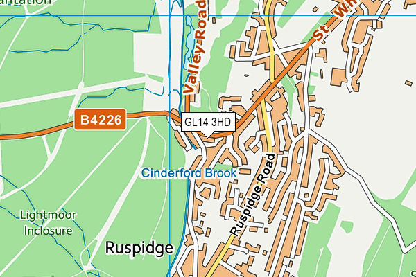 GL14 3HD map - OS VectorMap District (Ordnance Survey)