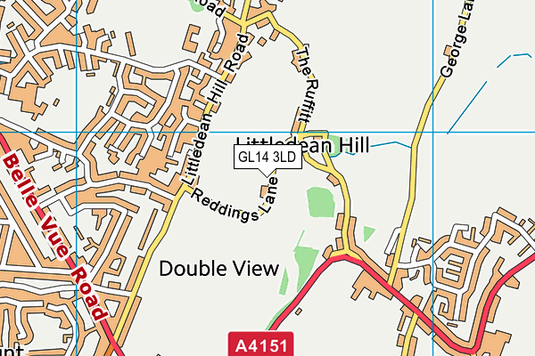 GL14 3LD map - OS VectorMap District (Ordnance Survey)
