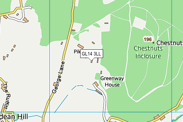 GL14 3LL map - OS VectorMap District (Ordnance Survey)