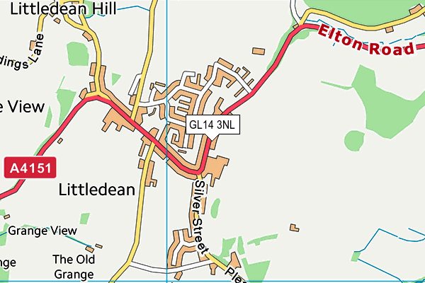 Littledean Church of England Primary School map (GL14 3NL) - OS VectorMap District (Ordnance Survey)