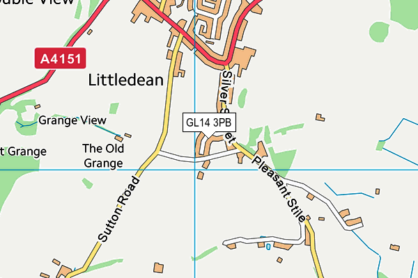 GL14 3PB map - OS VectorMap District (Ordnance Survey)