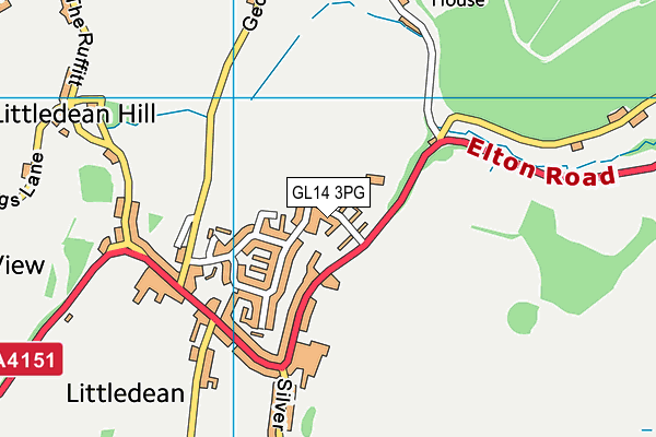 GL14 3PG map - OS VectorMap District (Ordnance Survey)