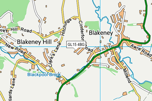 GL15 4BG map - OS VectorMap District (Ordnance Survey)