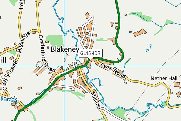 GL15 4DR map - OS VectorMap District (Ordnance Survey)