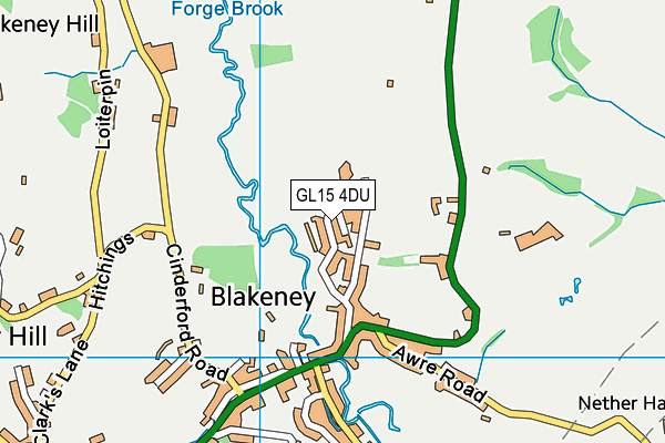 GL15 4DU map - OS VectorMap District (Ordnance Survey)