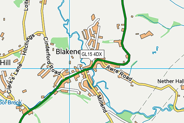 GL15 4DX map - OS VectorMap District (Ordnance Survey)