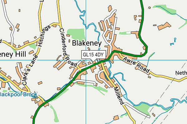 Blakeney Recreation Field map (GL15 4DY) - OS VectorMap District (Ordnance Survey)