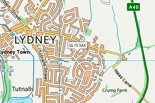 GL15 5AX map - OS VectorMap District (Ordnance Survey)