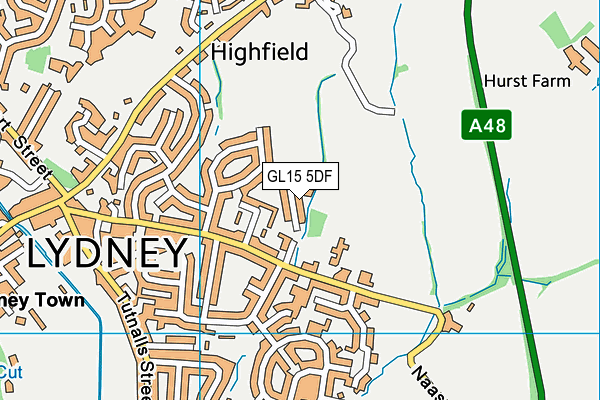 GL15 5DF map - OS VectorMap District (Ordnance Survey)