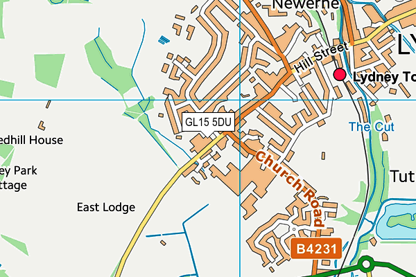 GL15 5DU map - OS VectorMap District (Ordnance Survey)