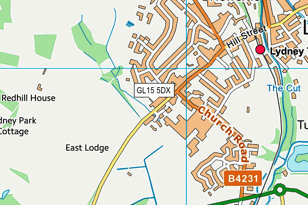 GL15 5DX map - OS VectorMap District (Ordnance Survey)