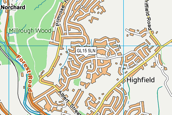 GL15 5LN map - OS VectorMap District (Ordnance Survey)