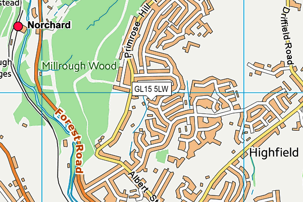 GL15 5LW map - OS VectorMap District (Ordnance Survey)