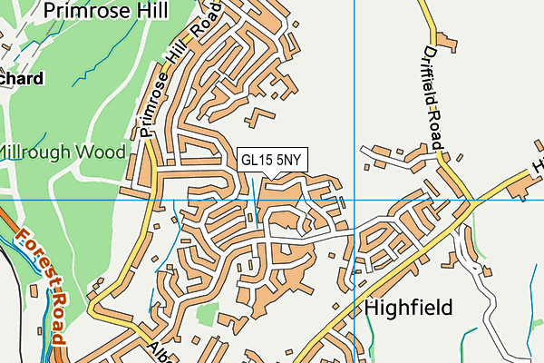 GL15 5NY map - OS VectorMap District (Ordnance Survey)