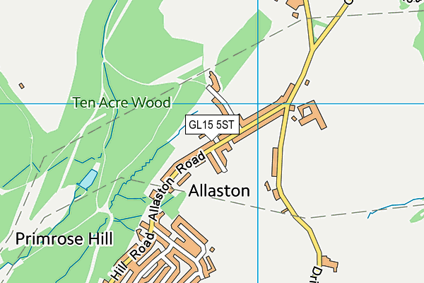 GL15 5ST map - OS VectorMap District (Ordnance Survey)